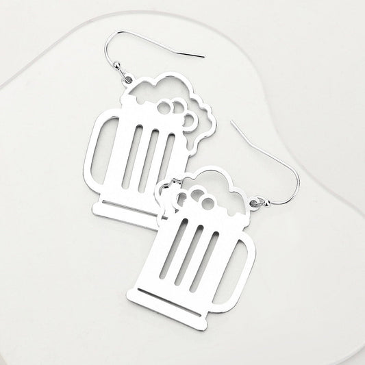 Beer Shaped Metal Earrings
