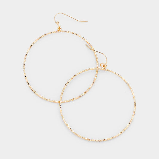 Open Circle Metal Dangle Earrings
