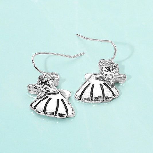 Metal Starfish Shell Dangle Earrings