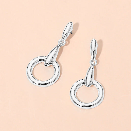 Modern Circle Drop Earrings