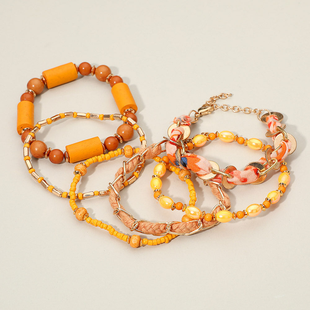 6PCS - Boho Beaded Multi Layered Bracelets