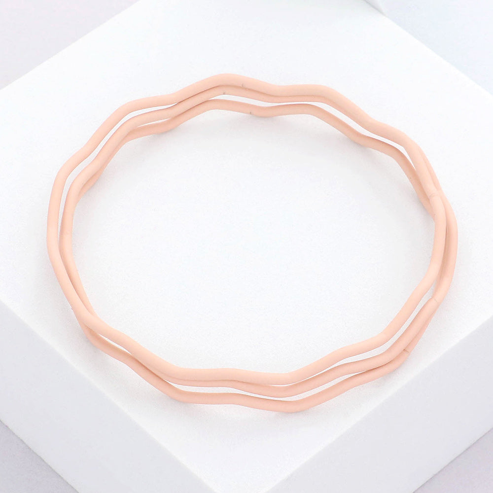 3PCS - Zigzag Chevron Wavy Bangle Bracelets