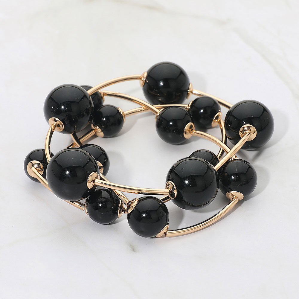 3PCS - Pearl Stretch Multi Layered Bracelets