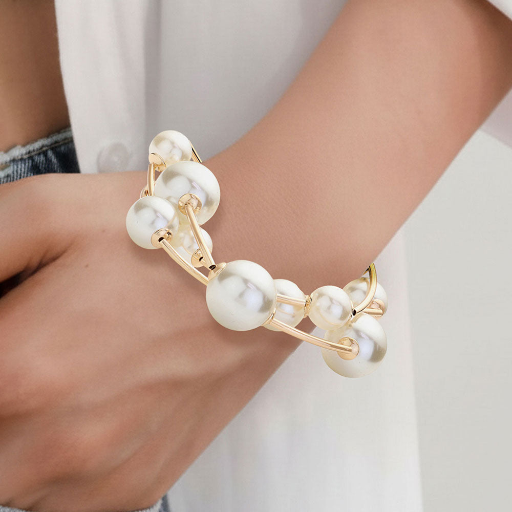 3PCS - Pearl Stretch Multi Layered Bracelets