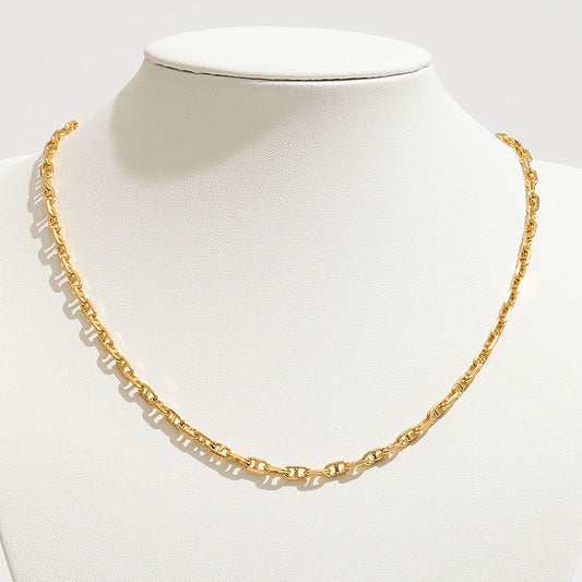 Gold Dipped Sleek Mariner Link Chain Necklace