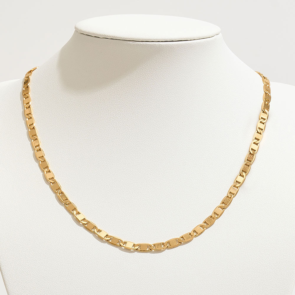 Gold Dipped Square Link Chain Necklace