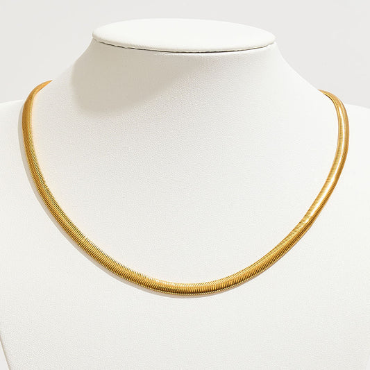 Gold Dipped Herringbone Chain Necklace