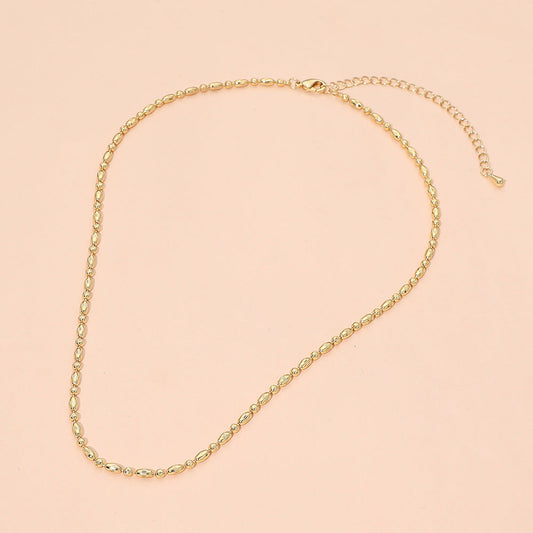 18K Gold Dipped Minimalist Beaded Chain Necklace