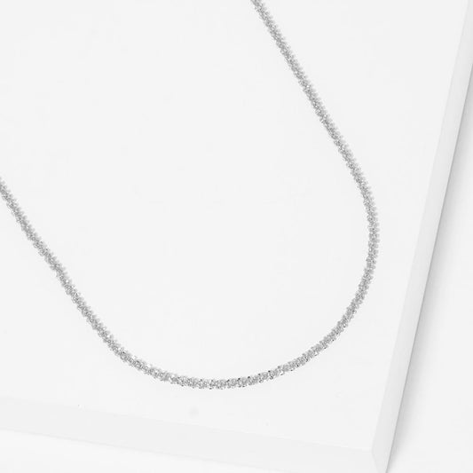 White Gold Dipped Metal Chain Necklace