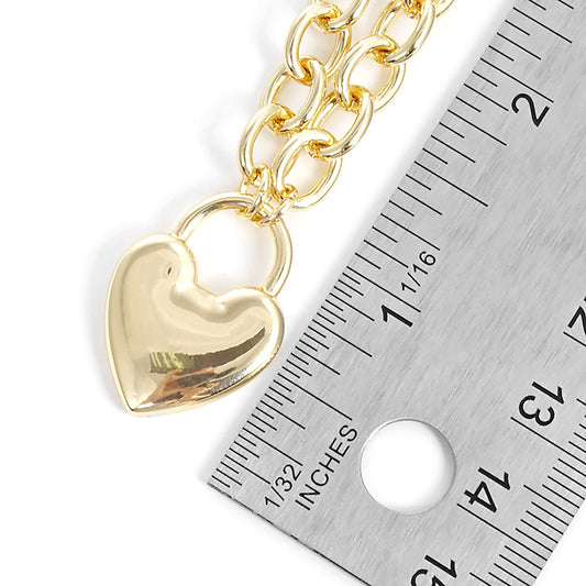 Metal Heart Lock Pendant Necklace