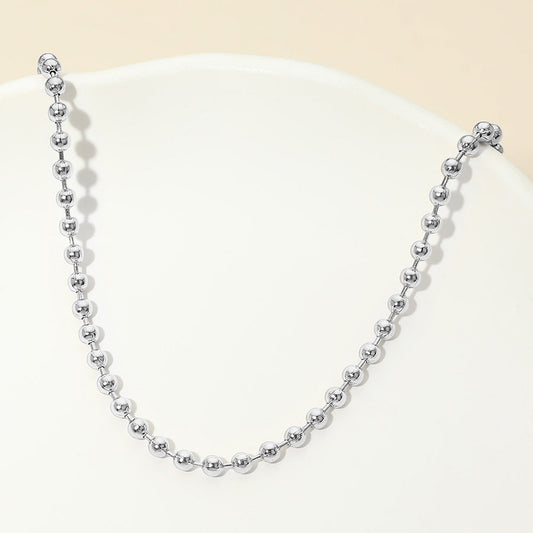 Stainless Steel Beaded Chain Necklace