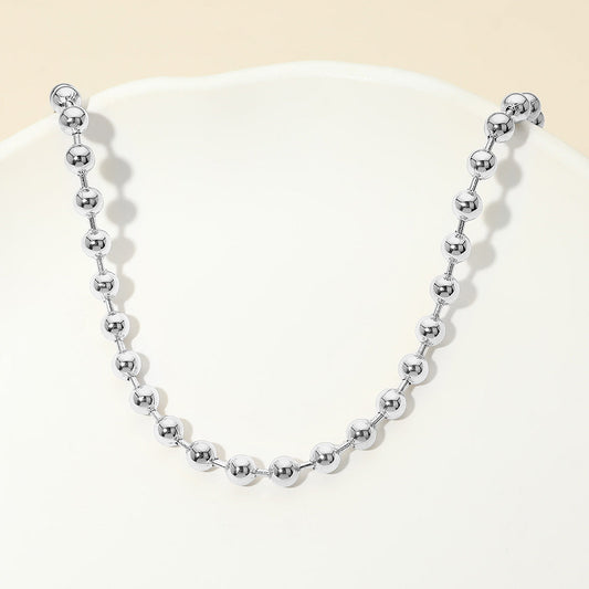 Stainless Steel Beaded Chain Necklace
