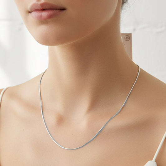 White Gold Dipped Minimal Chain Necklace