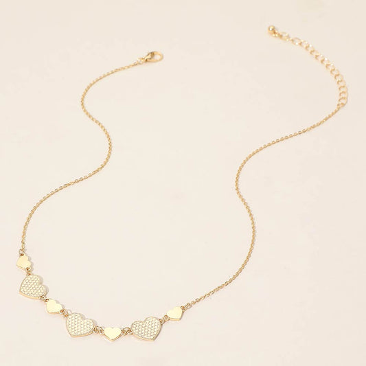 Metal Heart Plate Link Necklace