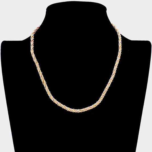 Braided Metal Chain Necklace