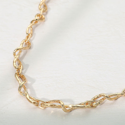 Metal Twisted Irregular Chain Necklace