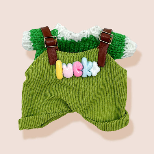 Mini Doll Lucky Knit Overall Outfit Set