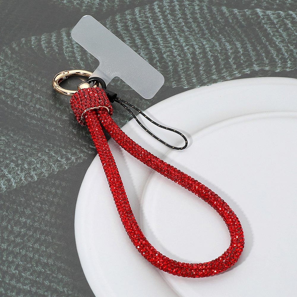 Bling Studded Phone Strap Keychain Bag Charm