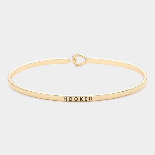 "Hooked" Thin Brass Metal Hook Bracelet