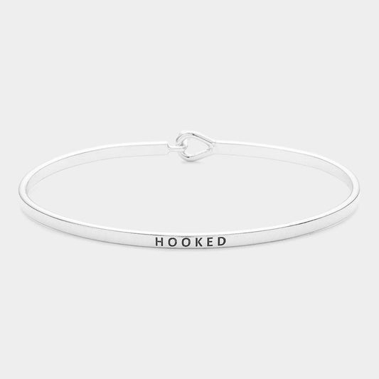"Hooked" Thin Brass Metal Hook Bracelet