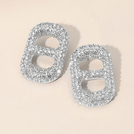 Bold Rhinestone Paved Statement Earrings