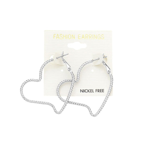 Metal Heart Hoop Earrings