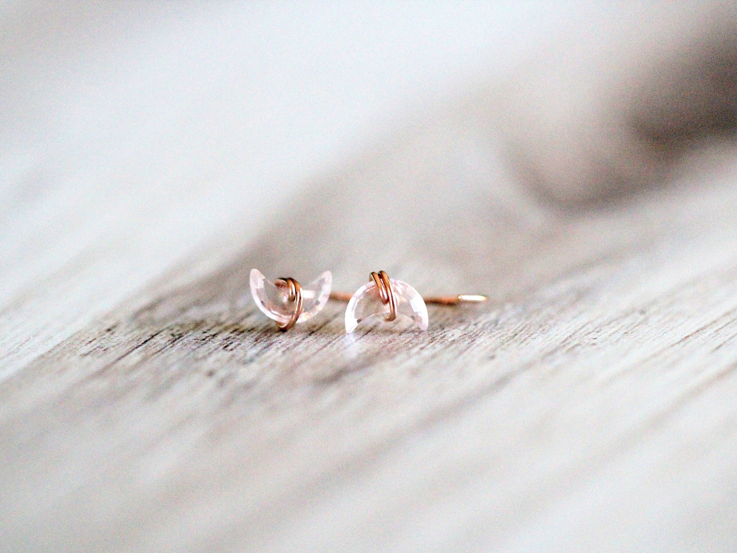 Moonbeam Hug Hoops - Rose Quartz