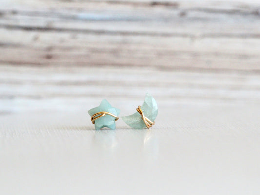 Moonbeam & Stardust Studs - Aquamarine