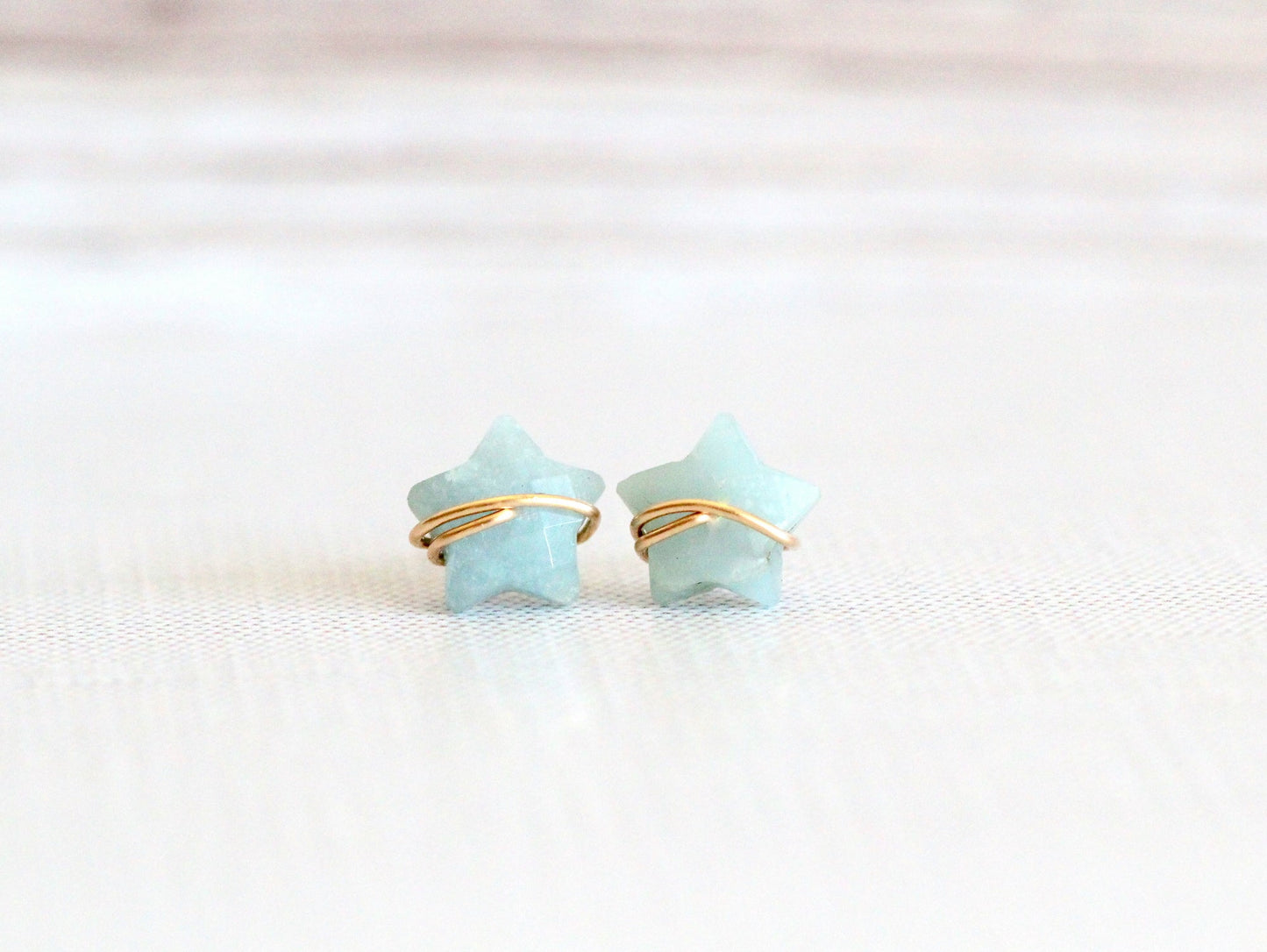 Moonbeam & Stardust Studs - Aquamarine