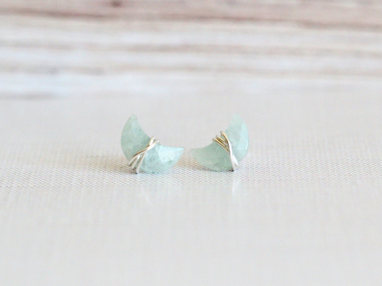 Moonbeam & Stardust Studs - Aquamarine