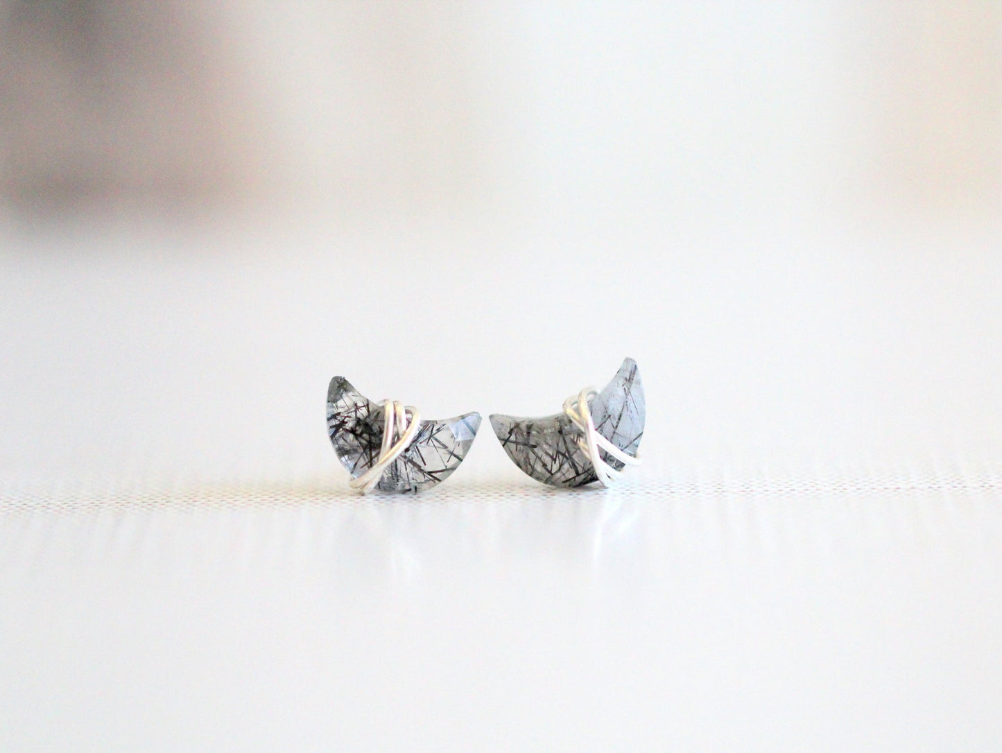 Moonbeam & Stardust Studs - Rutilated Quartz
