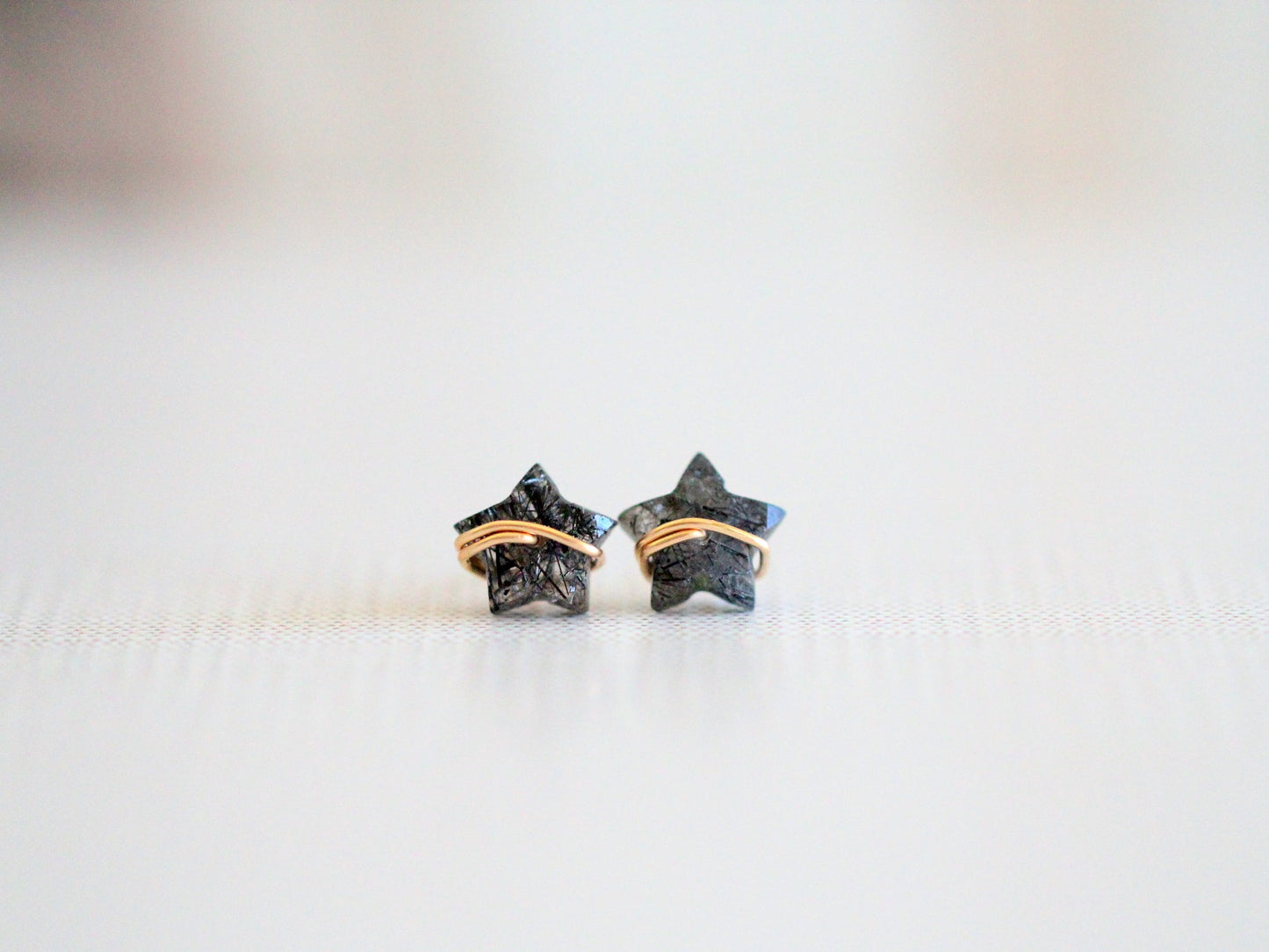 Moonbeam & Stardust Studs - Rutilated Quartz