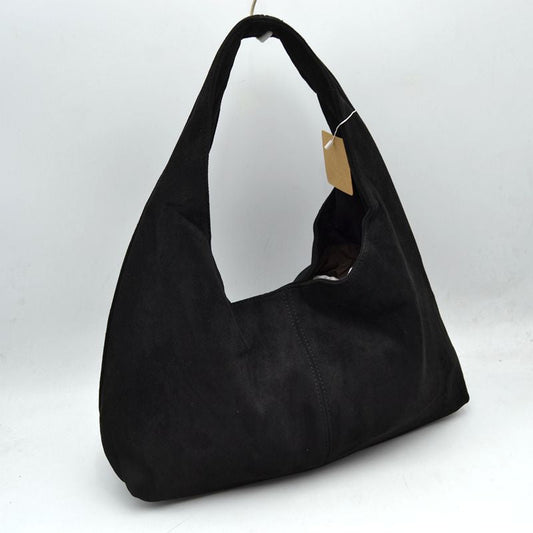 Minimalist Slouchy Hobo Shoulder Bag with Wide Strap