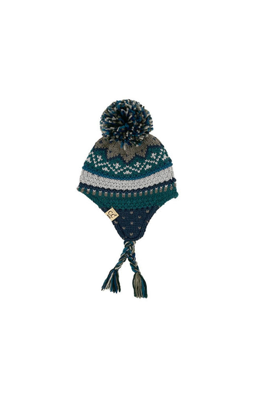 C.C Multi Pattern Braided Trapper Hat Winter Hat