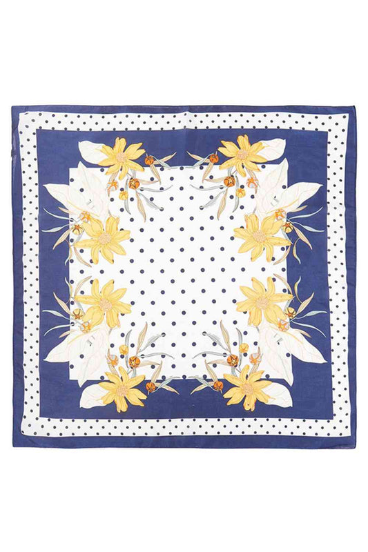 Daisy and Dot Pattern Print Bandana Scarf