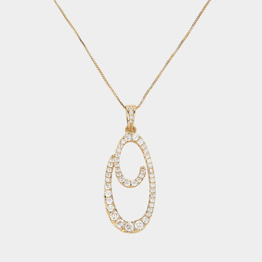 -O- CZ Initial Monogram Pendant Necklace