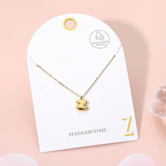 -Z- Stainless Steel Monogram Pendant Necklace