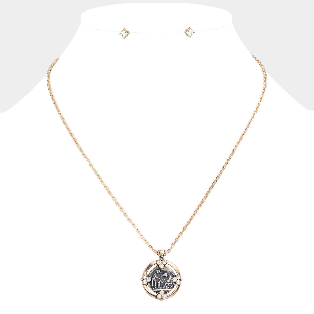 "Faith Strength Courage" Angel Pendant necklace