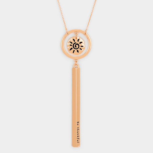 Be thankful _ Patterned Sun Necklace