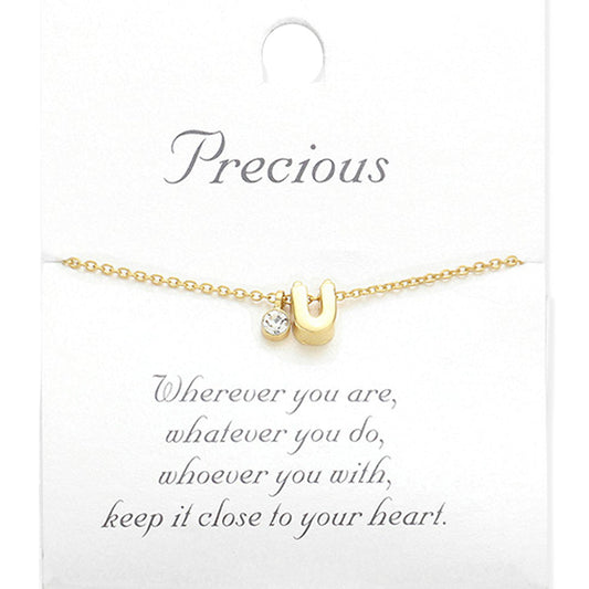 -U- Monogram Initial Pendant Necklace