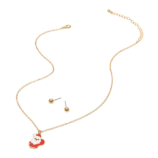 Cute Santa Claus Pendant Necklace