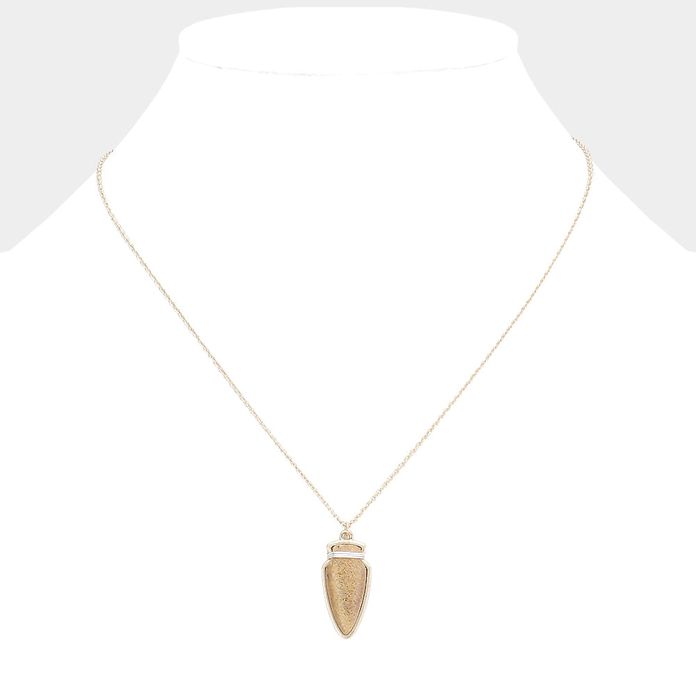 Semi Precious Stone Arrow Pendant Necklace