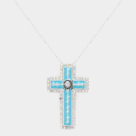 Enamel Cross Pendant Necklace