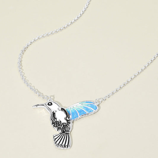 Hummingbird Charm Pendant Necklace