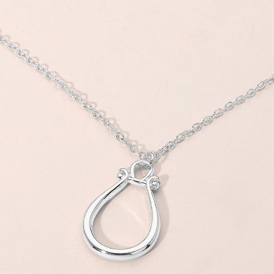 Minimalist Open Teardrop Pendant Necklace