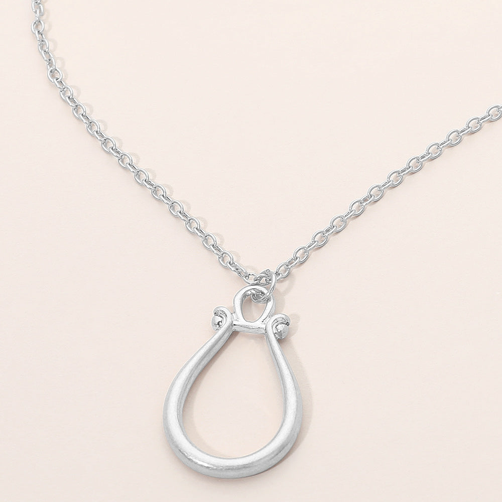 Minimalist Open Teardrop Pendant Necklace