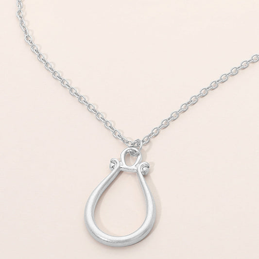 Minimalist Open Teardrop Pendant Necklace