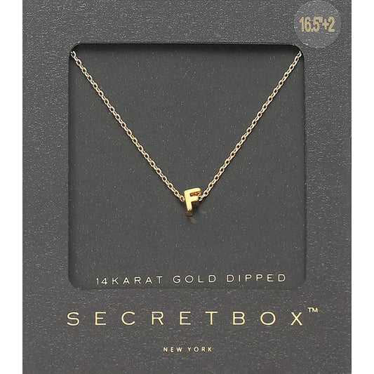 -F- SECRET BOX_14K Gold Dipped Initial Monogram Pendant Necklace