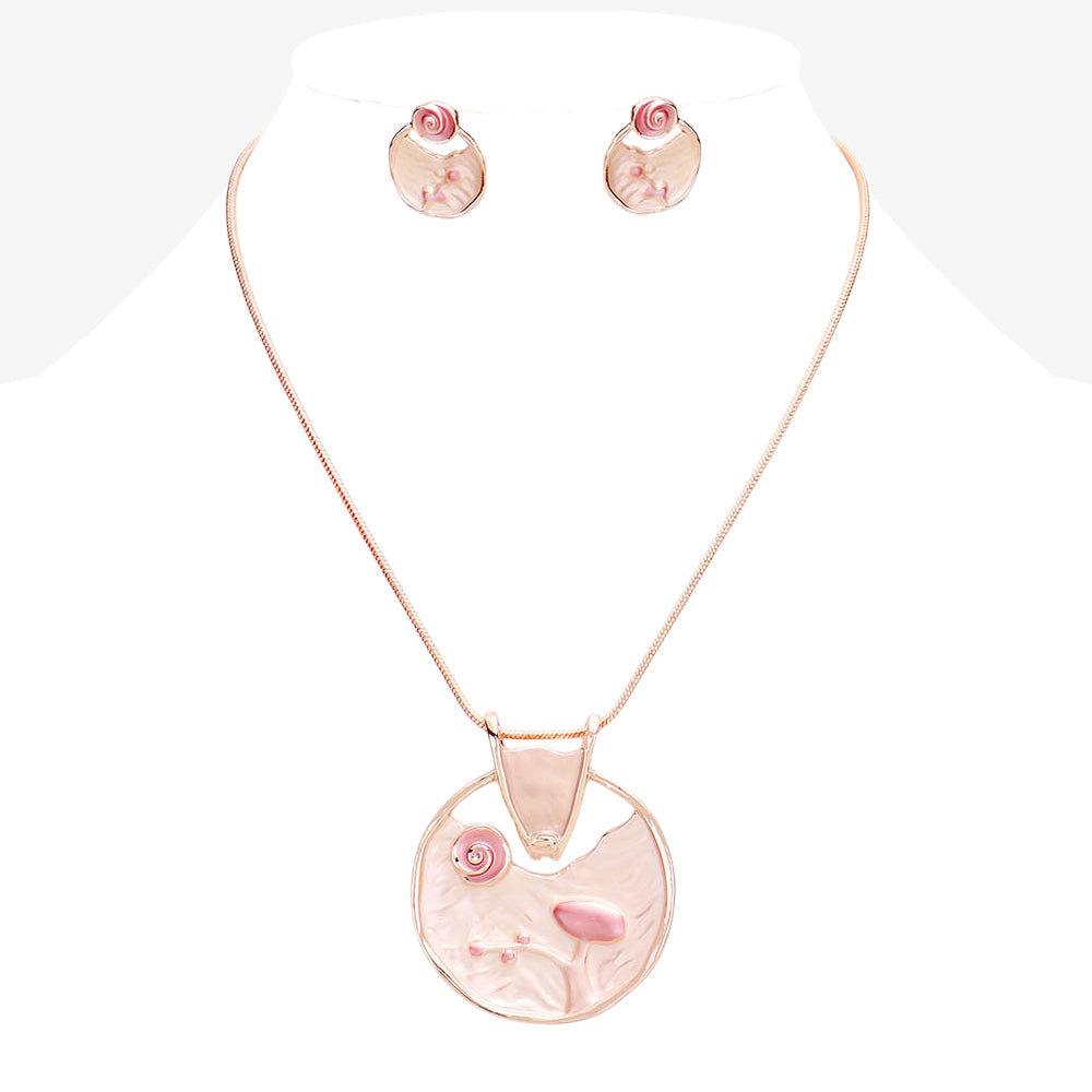 Crystal Abstract Design Pendant Necklace