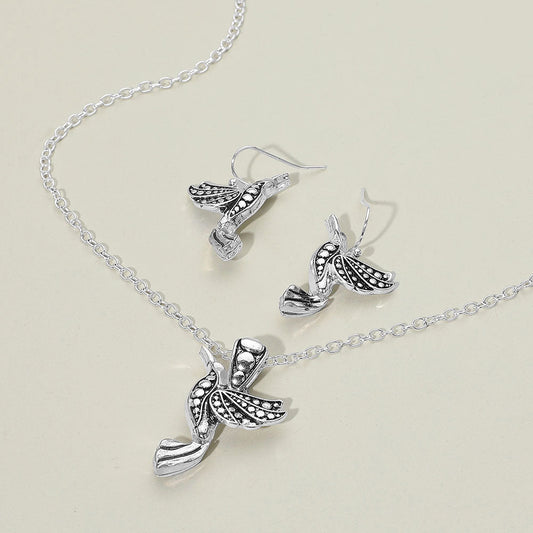 Antique Metal Bird Pendant Necklace